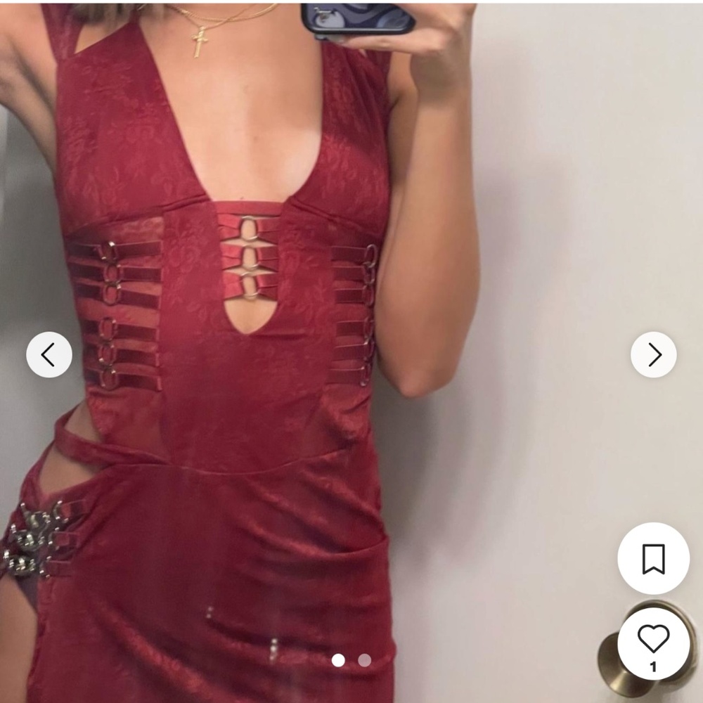 red mini dress by fashion nova - size xs